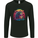 A Retro Hedgehog Mens Long Sleeve T-Shirt Black