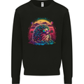 A Retro Hedgehog Mens Sweatshirt Jumper Black