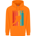 A Retro Ice Hockey Player Childrens Kids Hoodie Orange