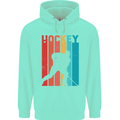 A Retro Ice Hockey Player Childrens Kids Hoodie Peppermint