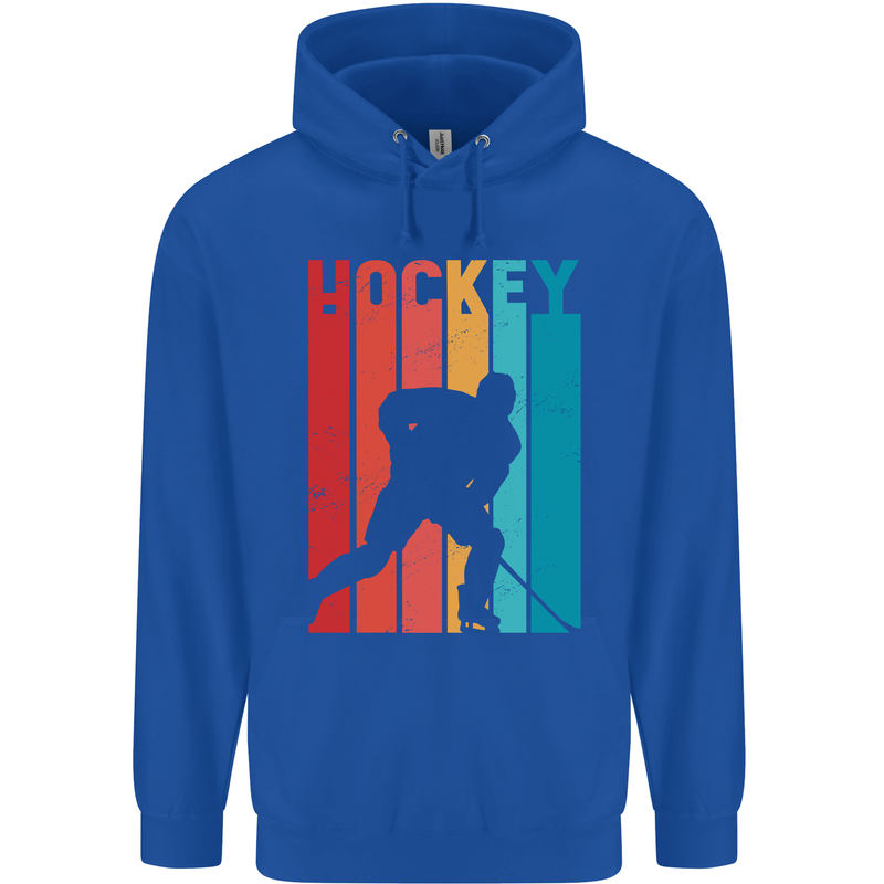 A Retro Ice Hockey Player Childrens Kids Hoodie Royal Blue