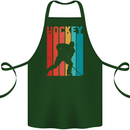 A Retro Ice Hockey Player Cotton Apron 100% Organic Forest Green