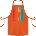 A Retro Ice Hockey Player Cotton Apron 100% Organic Orange