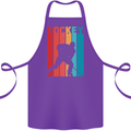 A Retro Ice Hockey Player Cotton Apron 100% Organic Purple