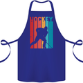 A Retro Ice Hockey Player Cotton Apron 100% Organic Royal Blue