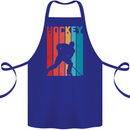 A Retro Ice Hockey Player Cotton Apron 100% Organic Royal Blue