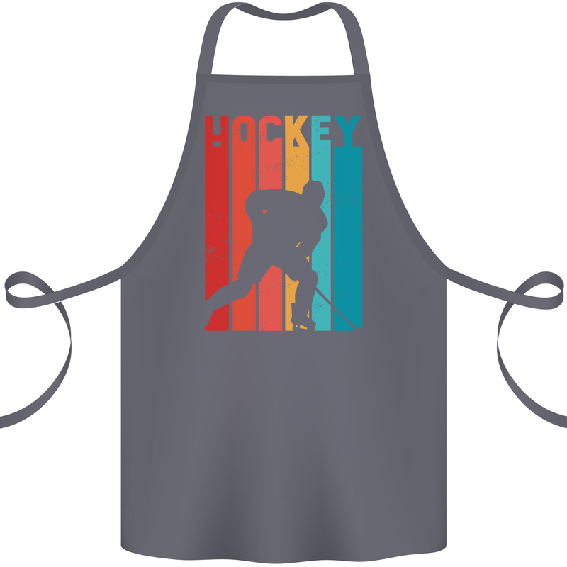 A Retro Ice Hockey Player Cotton Apron 100% Organic Steel