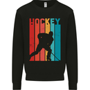 A Retro Ice Hockey Player Kids Sweatshirt Jumper Black