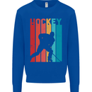 A Retro Ice Hockey Player Kids Sweatshirt Jumper Royal Blue