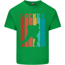 A Retro Ice Hockey Player Kids T-Shirt Childrens Irish Green