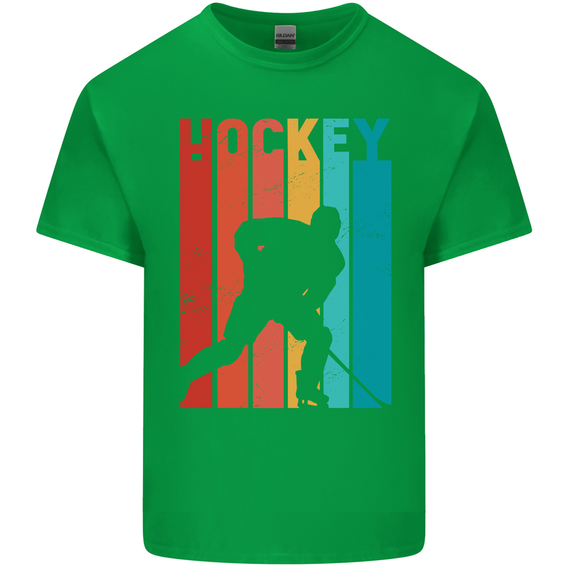 A Retro Ice Hockey Player Kids T-Shirt Childrens Irish Green