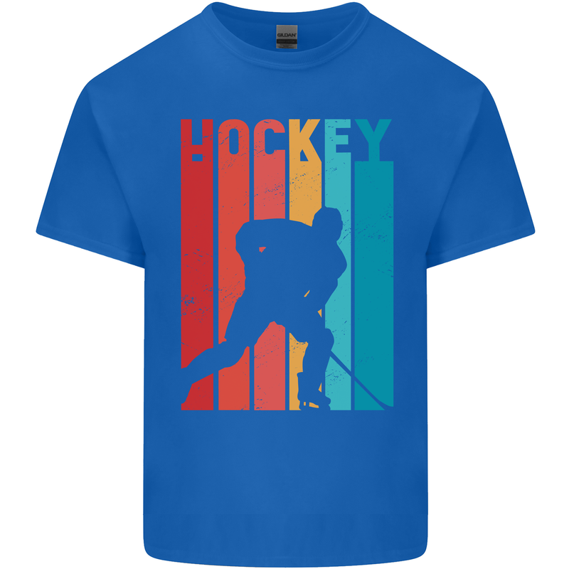 A Retro Ice Hockey Player Kids T-Shirt Childrens Royal Blue
