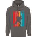 A Retro Ice Hockey Player Mens 80% Cotton Hoodie Charcoal