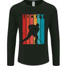 A Retro Ice Hockey Player Mens Long Sleeve T-Shirt Black
