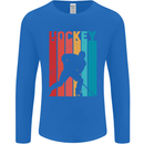 A Retro Ice Hockey Player Mens Long Sleeve T-Shirt Royal Blue