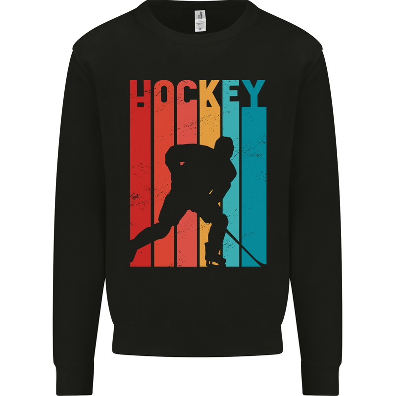 A Retro Ice Hockey Player Mens Sweatshirt Jumper Black
