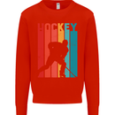 A Retro Ice Hockey Player Mens Sweatshirt Jumper Bright Red