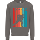 A Retro Ice Hockey Player Mens Sweatshirt Jumper Charcoal
