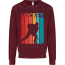 A Retro Ice Hockey Player Mens Sweatshirt Jumper Maroon