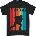 A Retro Ice Hockey Player Mens T-Shirt 100% Cotton Black