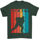 A Retro Ice Hockey Player Mens T-Shirt 100% Cotton Forest Green