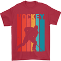A Retro Ice Hockey Player Mens T-Shirt 100% Cotton Red