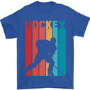 A Retro Ice Hockey Player Mens T-Shirt 100% Cotton Royal Blue