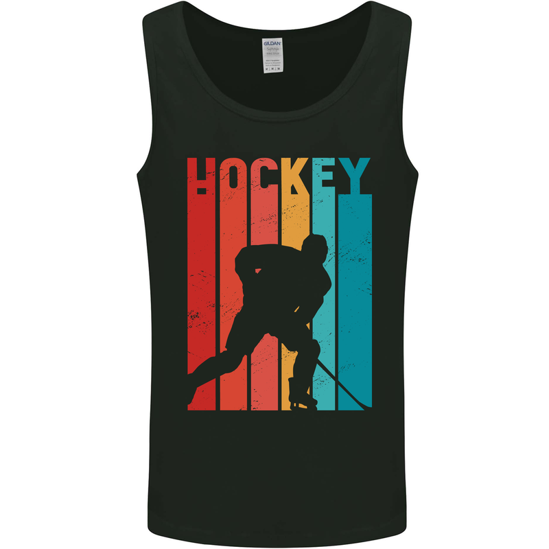 A Retro Ice Hockey Player Mens Vest Tank Top Black