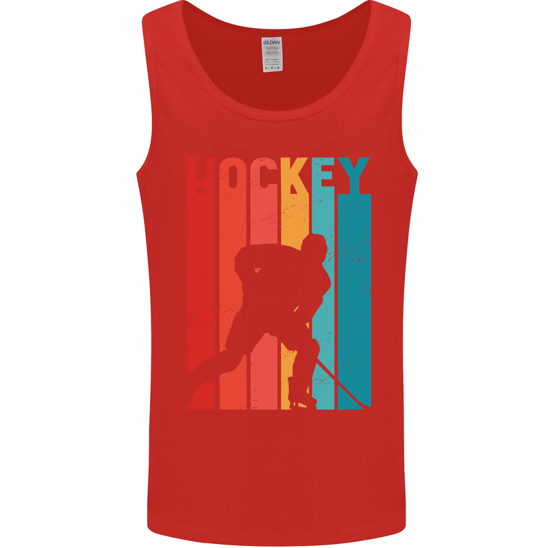 A Retro Ice Hockey Player Mens Vest Tank Top Red