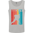 A Retro Ice Hockey Player Mens Vest Tank Top Sports Grey