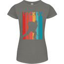 A Retro Ice Hockey Player Womens Petite Cut T-Shirt Charcoal