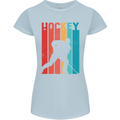 A Retro Ice Hockey Player Womens Petite Cut T-Shirt Light Blue