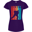 A Retro Ice Hockey Player Womens Petite Cut T-Shirt Purple