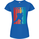A Retro Ice Hockey Player Womens Petite Cut T-Shirt Royal Blue
