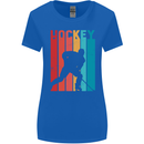 A Retro Ice Hockey Player Womens Wider Cut T-Shirt Royal Blue
