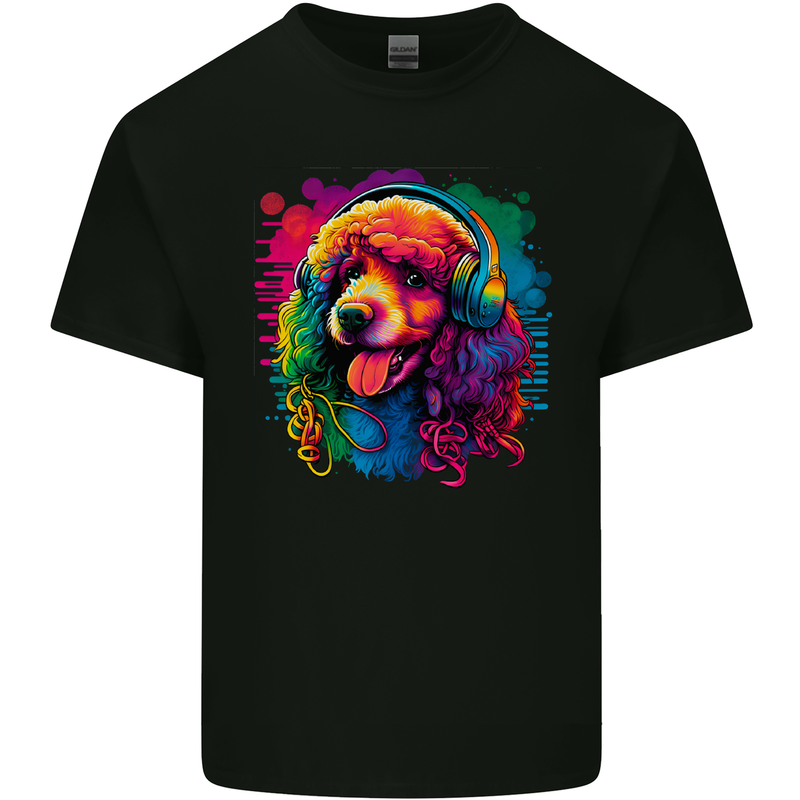 A Retro Poodle Dog Kids T-Shirt Childrens Black