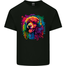 A Retro Poodle Dog Mens Cotton T-Shirt Tee Top Black