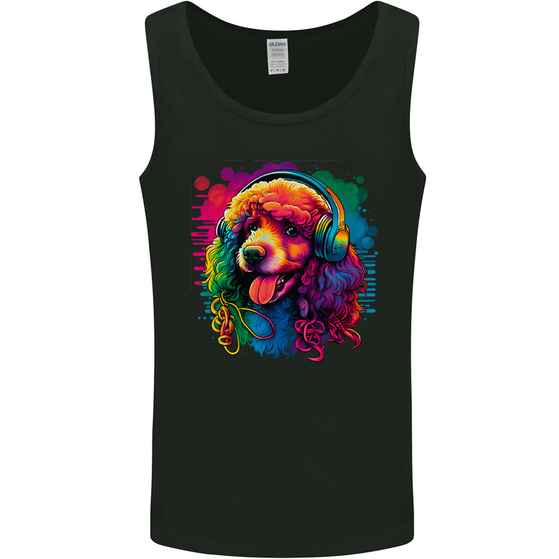 A Retro Poodle Dog Mens Vest Tank Top Black