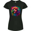 A Retro Poodle Dog Womens Petite Cut T-Shirt Black