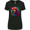 A Retro Poodle Dog Womens Wider Cut T-Shirt Black