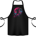 A Retrowave Football Player Soccer Cotton Apron 100% Organic Black