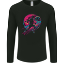 A Retrowave Football Player Soccer Mens Long Sleeve T-Shirt Black