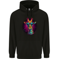 A Retrowave Giraffe Childrens Kids Hoodie Black