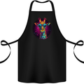 A Retrowave Giraffe Cotton Apron 100% Organic Black