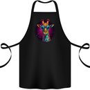 A Retrowave Giraffe Cotton Apron 100% Organic Black
