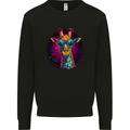 A Retrowave Giraffe Kids Sweatshirt Jumper Black