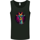 A Retrowave Giraffe Mens Vest Tank Top Black
