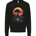 A Retrowave Landscape Outdoors Hiking Mens Sweatshirt Jumper Black