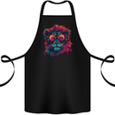 A Retrowave Lion Cotton Apron 100% Organic Black