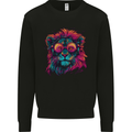 A Retrowave Lion Kids Sweatshirt Jumper Black